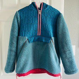 UGG Iggy Faux Fur Hooded Half-Zip Pullover